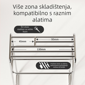 Kuhinjski držač za nože i daske od nerđajućeg čelika 304, zidni i na radnu ploču, višenamjenski organizator