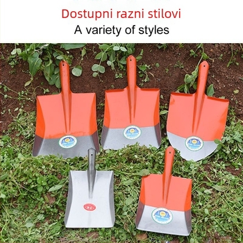 Lopata od mangan čelika, drvena drška, čvrsta konstrukcija, glava kvadratno plosnata s oštrim vrhom, za ugljen i vrtlarstvo