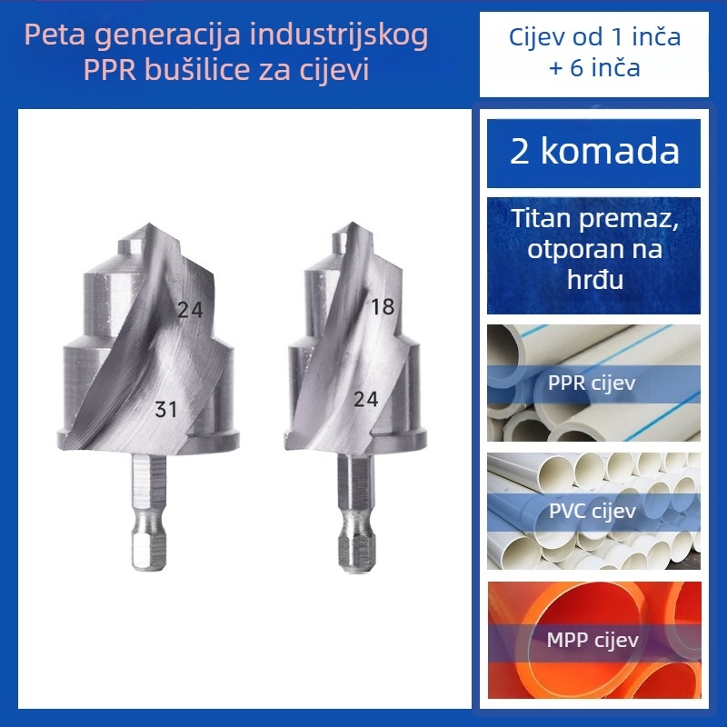 Set svrdla za PPR cijevi i otvarač rupa za PVC cijevi – alati, Yutai