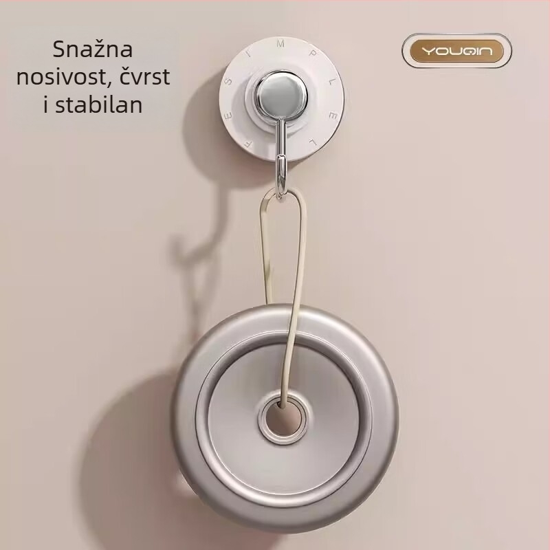 Kuka s usisnom čašom, okretna, snažan vakuum, zidna montaža, ABS, nosivost 1–3 kg, moderan minimalistički stil