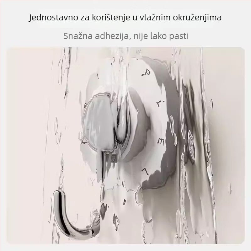 Kuka s usisnom čašom, okretna, snažan vakuum, zidna montaža, ABS, nosivost 1–3 kg, moderan minimalistički stil