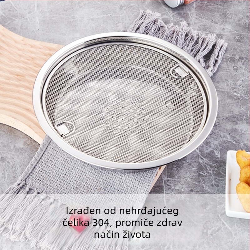 Tanjur od nehrđajućeg čelika 304 za odvod ulja, okruglog promjera 18-18.9 cm, višestruka namjena za restorane i roštilje