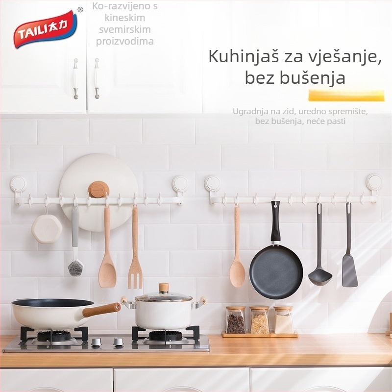 Zidni stalak za kuhinjske posuđe – ABS, pomični, kod Aw556, moderni minimalistički stil, marka Too Much Force