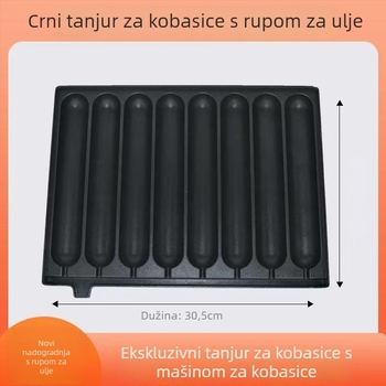 Ploča za kobasice s 8 cijevima, aluminijska, kvadratnog oblika, štancirana konstrukcija, višefunkcionalna, prijenosna, jednostavna za čišćenje