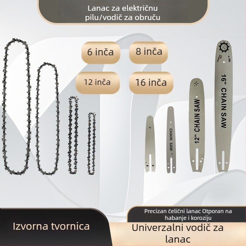Vodič ploče lančane pile, plug-in dizajn, jednoručna upotreba, legura