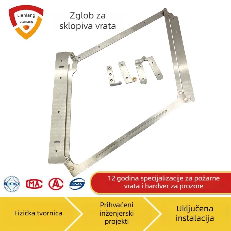 Sklopni šarnir za vrata, 304 nehrđajući čelik, brušeni završetak, skriveni šarnir za vrata i ormari, moderni minimalistički stil