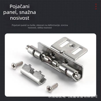 Skriveni teški pantevi za vrata razvodne kutije od 304 nehrđajućeg čelika, kromirani završni sloj.