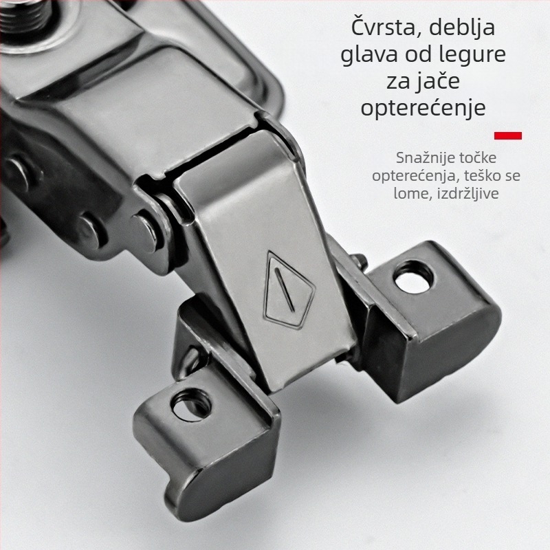 Panta za aluminijski okvir s amortizerom – materijal: željezo; završna elektroplatinacija; pogodna za vrata, ormariće i vitrine s aluminijskim okvirom