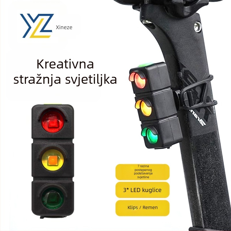 Zadnja svjetiljka za bicikl, trobojno upozorenje, Type-C punjenje, model W19