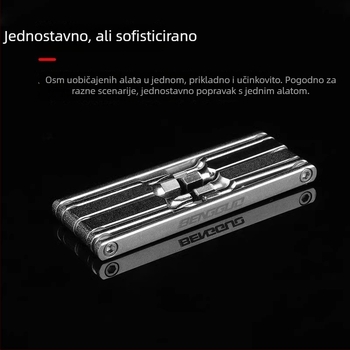 Alat za popravak bicikla – sklopivi prenosni šestokutni socket ključ, višenamjenski, alatna čelična zlitina