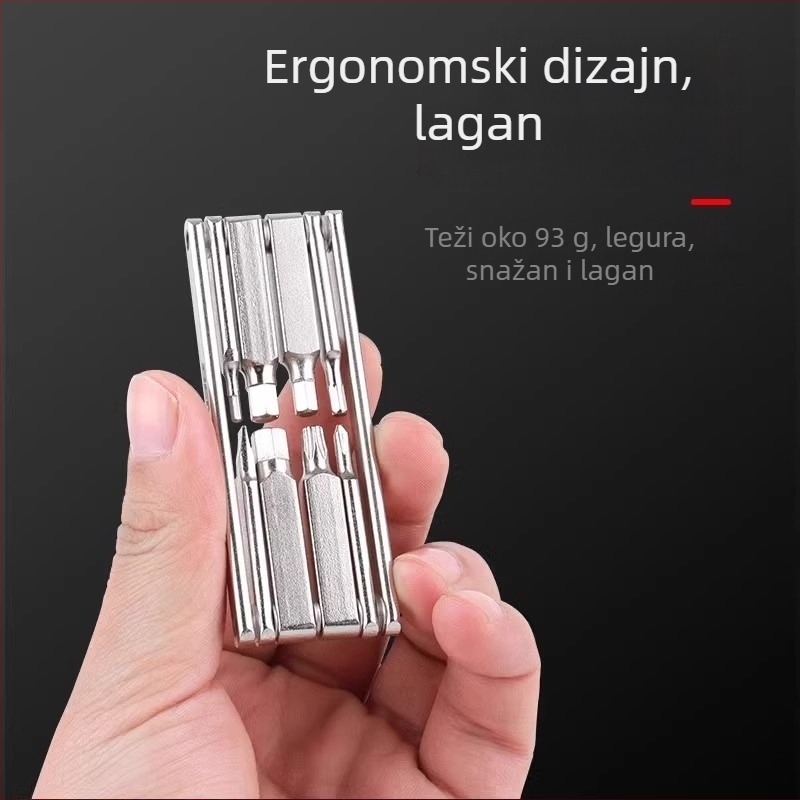 Alat za popravak bicikla – sklopivi prenosni šestokutni socket ključ, višenamjenski, alatna čelična zlitina