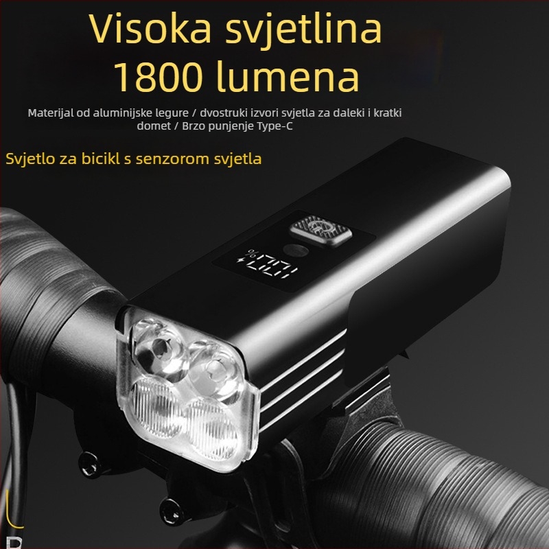 Walker Cloud prednja LED svjetiljka za bicikl, 1800 lumena, MTB, vodootporna od aluminijske legure
