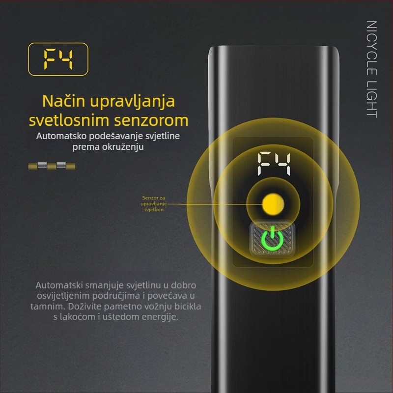 Walker Cloud prednja LED svjetiljka za bicikl, 1800 lumena, MTB, vodootporna od aluminijske legure