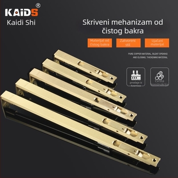 Čisti bakreni skriveni zasun za dvostruka vrata, 6 inča