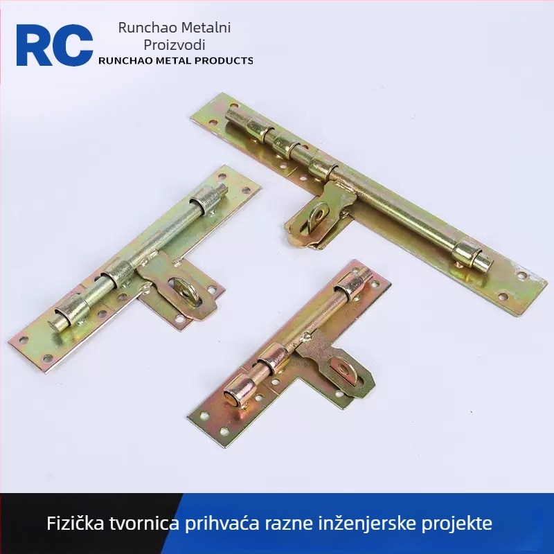 Teški zasun za vrata, željezna konstrukcija, elektroplatinirani završetak, model 01, Run Chao, moderni minimalistički stil