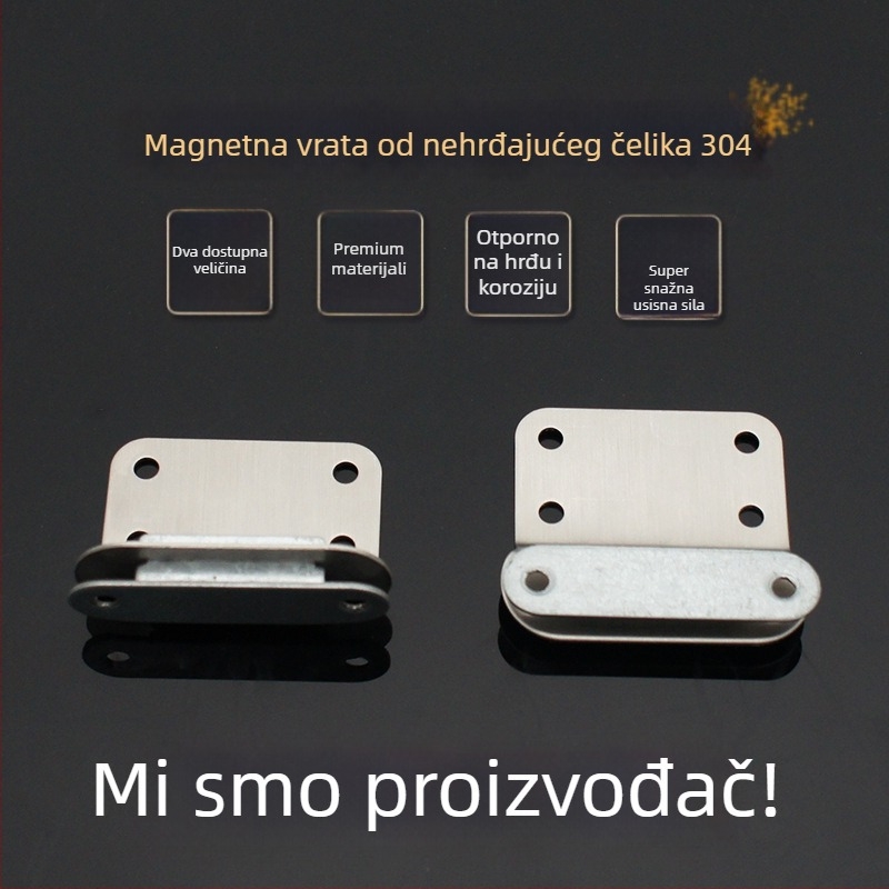 Magnetski dodatak za mrežna vrata – 304 nehrđajući čelik, pravilan ili zakrivljen model, montaža na zid, završna obrada žično vučena, automatsko upravljanje