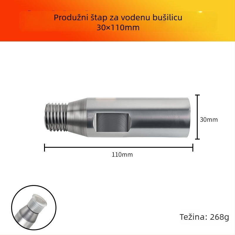 Produžna šipka bušilice za vodeno bušenje (Značka: Han ax; Materijal: ugljična čelika)