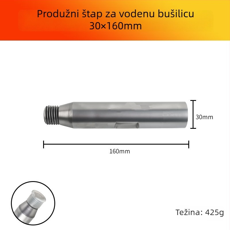 Produžna šipka bušilice za vodeno bušenje (Značka: Han ax; Materijal: ugljična čelika)