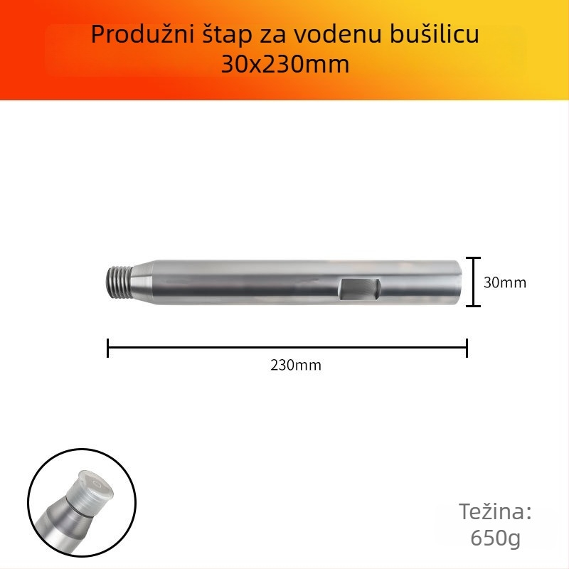 Produžna šipka bušilice za vodeno bušenje (Značka: Han ax; Materijal: ugljična čelika)