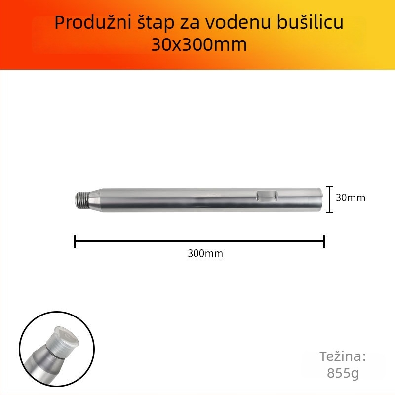 Produžna šipka bušilice za vodeno bušenje (Značka: Han ax; Materijal: ugljična čelika)