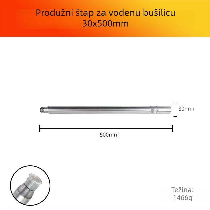 Produžna šipka bušilice za vodeno bušenje (Značka: Han ax; Materijal: ugljična čelika)