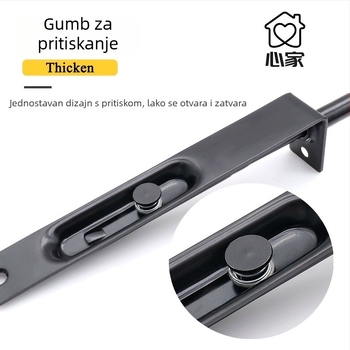 F-tip vrata latch, model L1, nehrđajući čelik, elektroplatirani završni sloj s teksturom žičanog vučenja, Heart Home