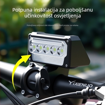HAWEIWIND Prednje svjetlo za bicikl, baterija 1500 mAh, pričvršćivanje remenom, za noćnu vožnju na otvorenom