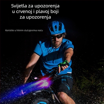 HAWEIWIND Prednje svjetlo za bicikl, baterija 1500 mAh, pričvršćivanje remenom, za noćnu vožnju na otvorenom