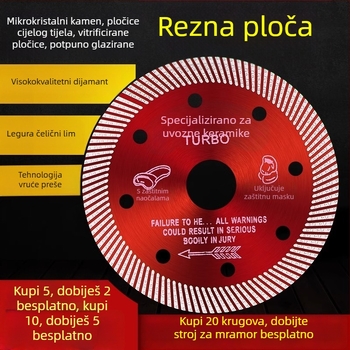 Diamantski disk za rezanje pločica - bez oštećenja, suho rezanje, kompatibilan s kutnom brusilom, pogodan za keramiku, mramor i kamen