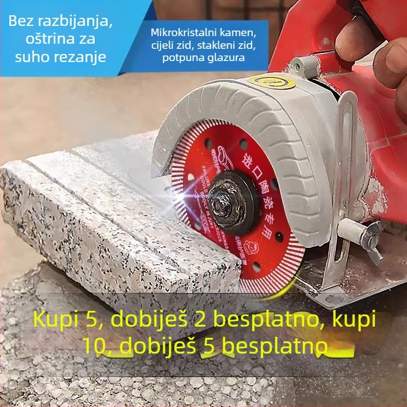 Diamantski disk za rezanje pločica - bez oštećenja, suho rezanje, kompatibilan s kutnom brusilom, pogodan za keramiku, mramor i kamen