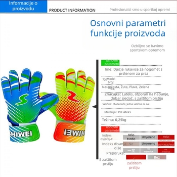 Dječje rukavice vratara nogometa s zaštitom prstiju, potpuno latex, protivklizni grip za trening