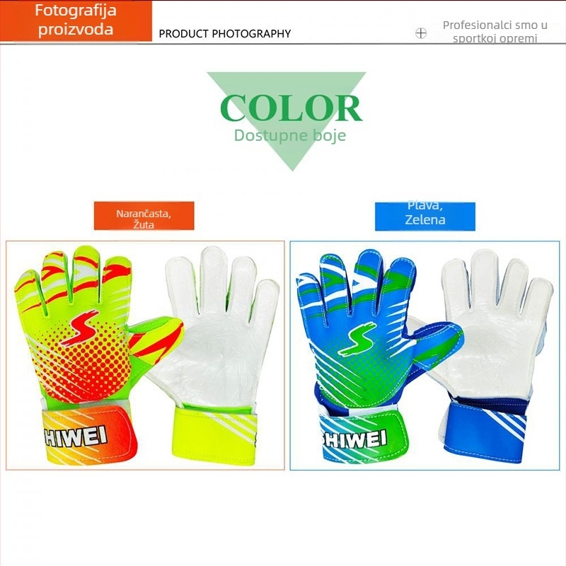 Dječje rukavice vratara nogometa s zaštitom prstiju, potpuno latex, protivklizni grip za trening