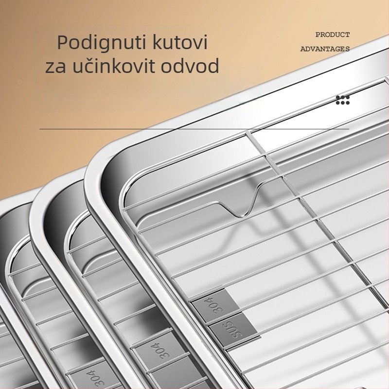 Jue Shi nehrđajući čelik kvadratna posuda za roštilj, 265 g, podrijetlo Jieyang