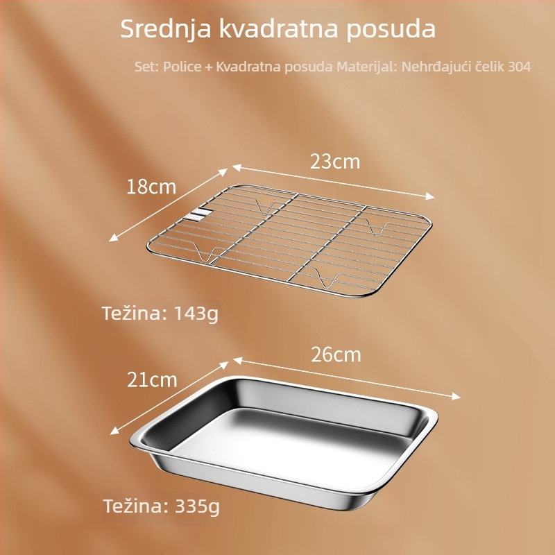 Jue Shi nehrđajući čelik kvadratna posuda za roštilj, 265 g, podrijetlo Jieyang