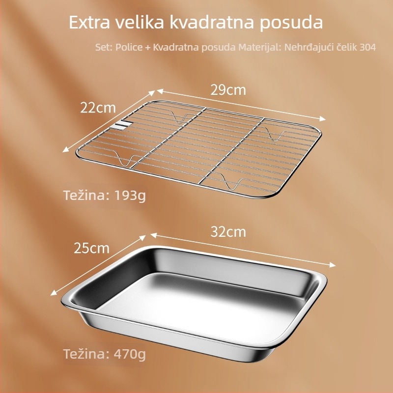 Jue Shi nehrđajući čelik kvadratna posuda za roštilj, 265 g, podrijetlo Jieyang