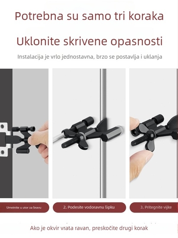 Dverni stopper od cinkove legure sa alarmom protiv krađe, otporan na vjetar, zatvarač u zrakoplovnom stilu, tip na gumb
