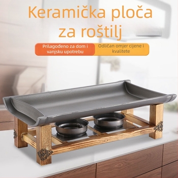 Unique korejski nezaljepivi Teppanyaki grill tiganj, kvadratnog oblika, legura, sklopivi, obrada elektroforezom