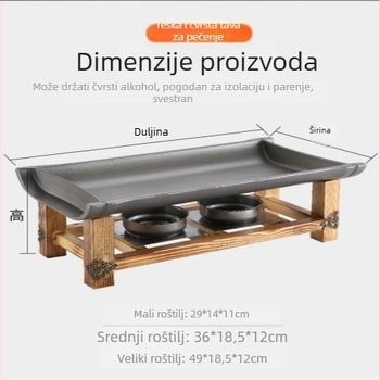 Unique korejski nezaljepivi Teppanyaki grill tiganj, kvadratnog oblika, legura, sklopivi, obrada elektroforezom