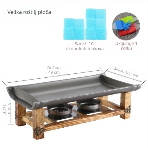 Unique korejski nezaljepivi Teppanyaki grill tiganj, kvadratnog oblika, legura, sklopivi, obrada elektroforezom