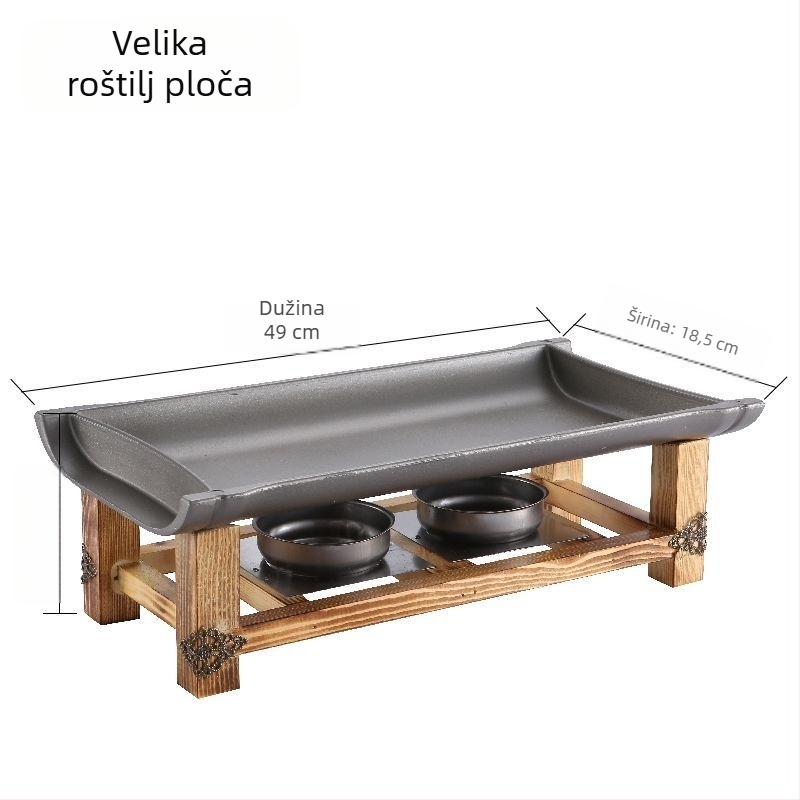 Unique korejski nezaljepivi Teppanyaki grill tiganj, kvadratnog oblika, legura, sklopivi, obrada elektroforezom