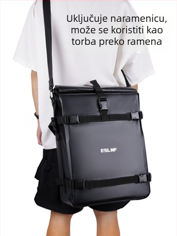 Biciklistička stražnja torba, velika zapremina 28L, PVC materijal, vodootporna, otporna na habanje i ogrebotine, model Eslnf-087