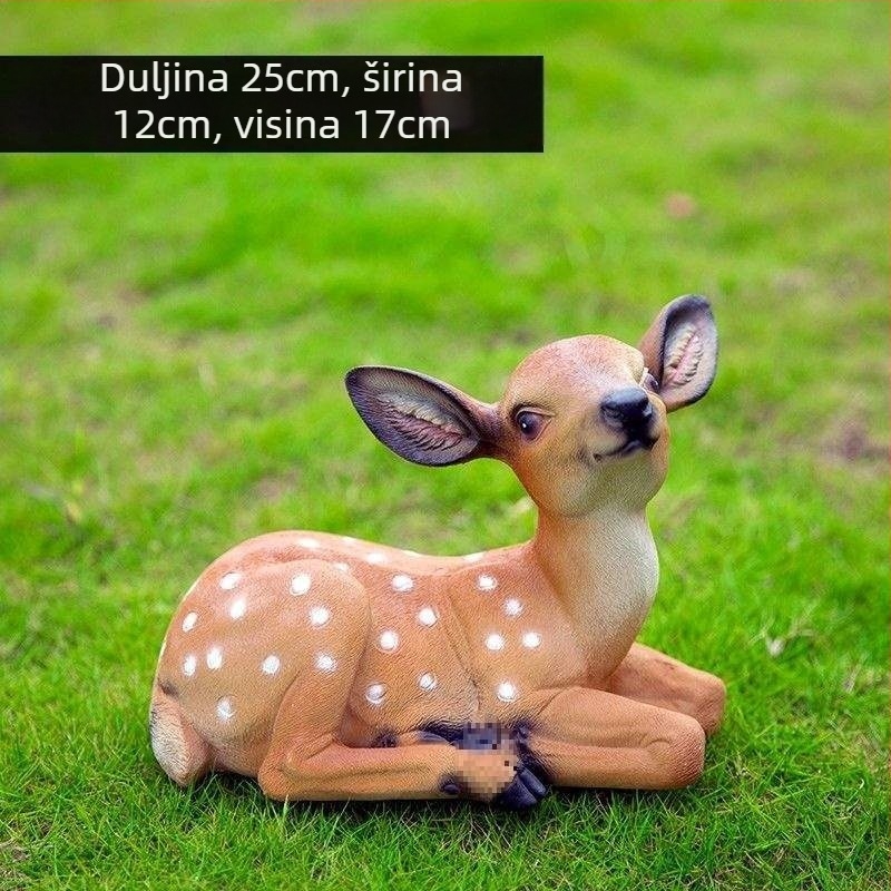 Vrtna statua jelena Sika, smola, ručno izrađena, francuski pastoralni stil, Huixiang marka