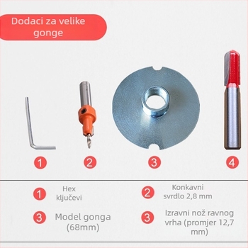 Otvarač jezika brave okvira vrata — Liangfang, tip osovine 6.35, alat za obradu drveta