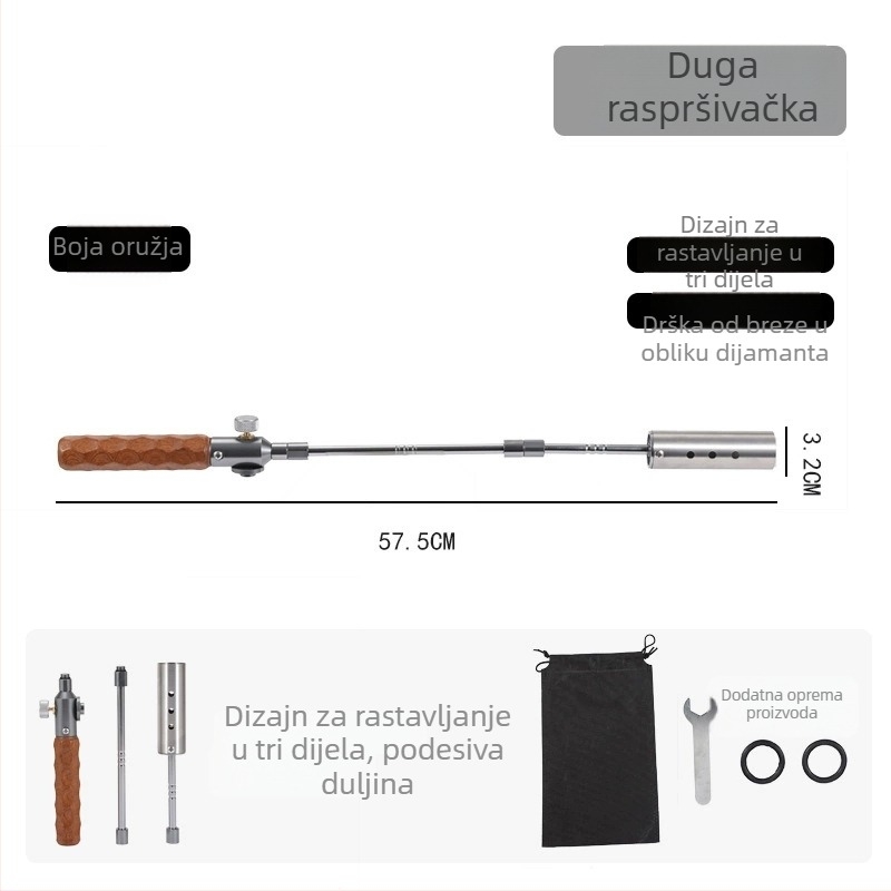 Spray Gun za roštilj – Prenosni, Odvojivi, Nehrđajući Čelik, Za Kampiranje i Roštiljanje na Ugljen