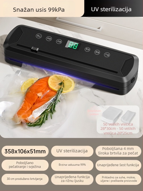 Luyao vakuumski stroj za vrećice hrane — Luyao, kućna upotreba, vakuumsko pakiranje za očuvanje svježine