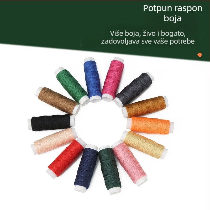 Kutija za šivanje s poliesterom pređom za denim, paket od 10 rola (~50 m), prilagodljivi set za ručno šivanje