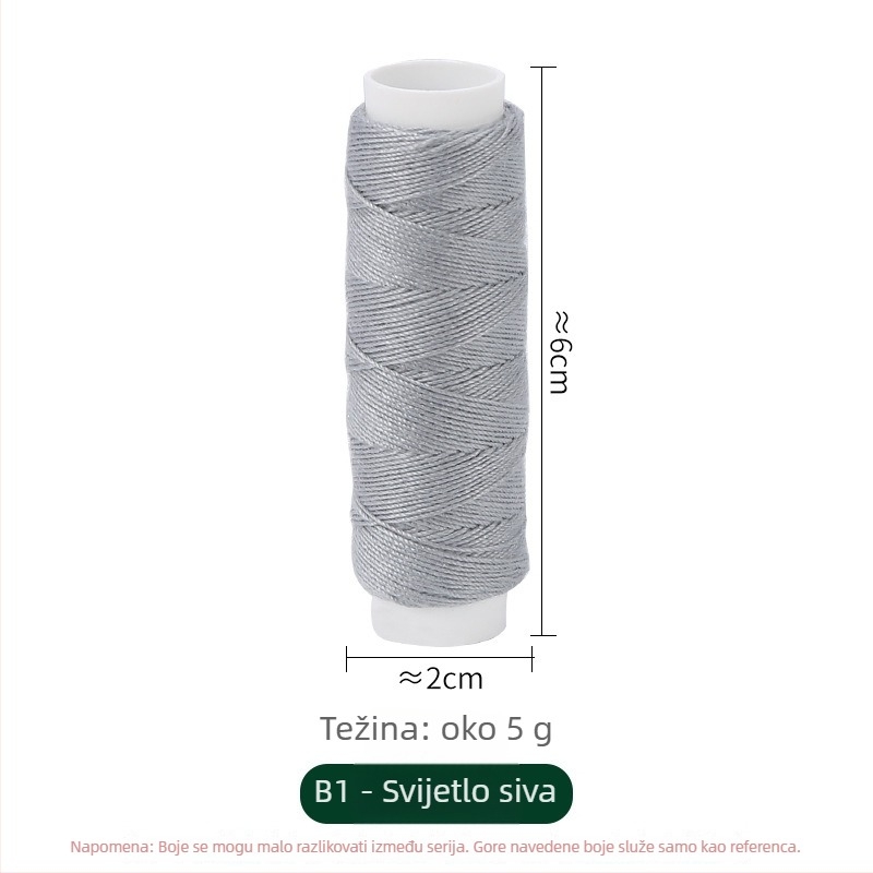 Kutija za šivanje s poliesterom pređom za denim, paket od 10 rola (~50 m), prilagodljivi set za ručno šivanje