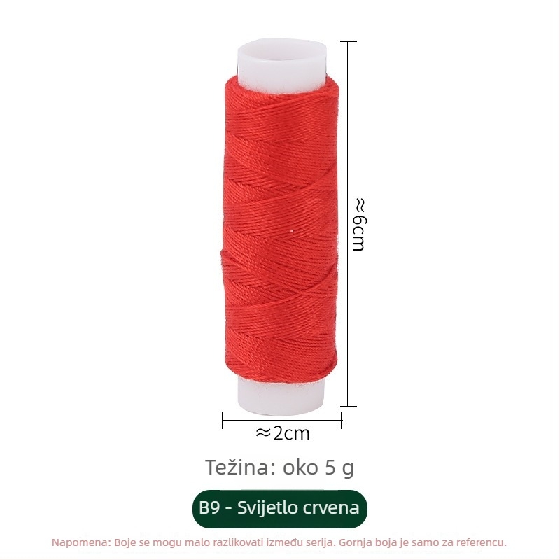 Kutija za šivanje s poliesterom pređom za denim, paket od 10 rola (~50 m), prilagodljivi set za ručno šivanje