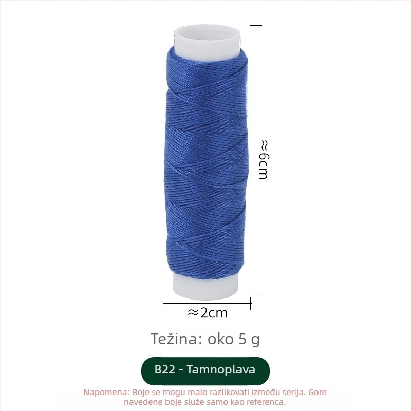 Kutija za šivanje s poliesterom pređom za denim, paket od 10 rola (~50 m), prilagodljivi set za ručno šivanje