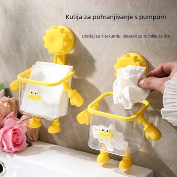 Zidni organizator za kupaonicu s usisnom čašicom, bez bušenja, 1 nivo, plastika, polirani završni sloj, nosivost do 1 kg